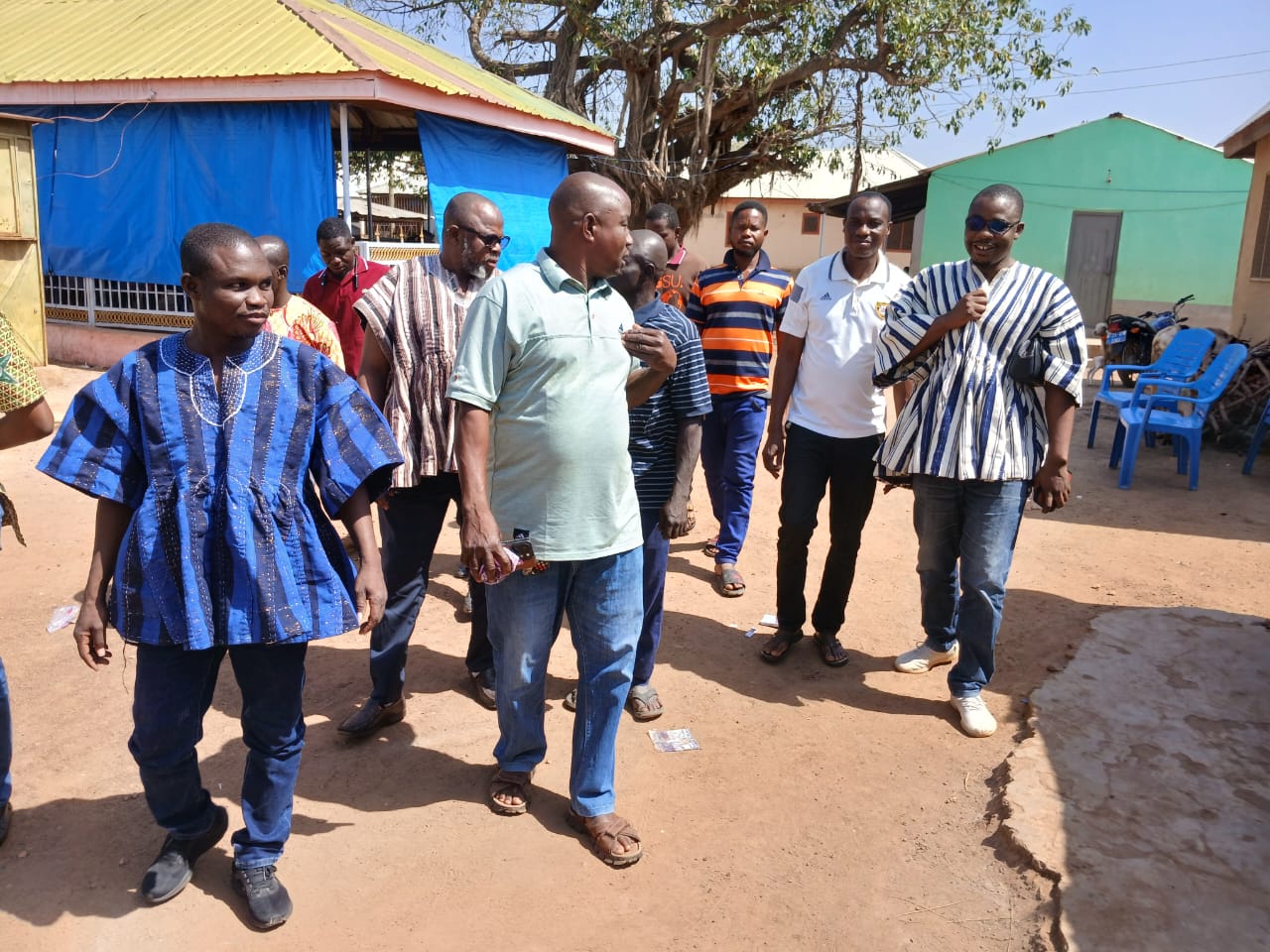 The District Chief Executive: Hon Adamu Sayibu, Party Executives and some Assembly Staff embacks on Community Tour of the Wa East District. This gave him to opportunity to interact with Natives of the Wa East District.