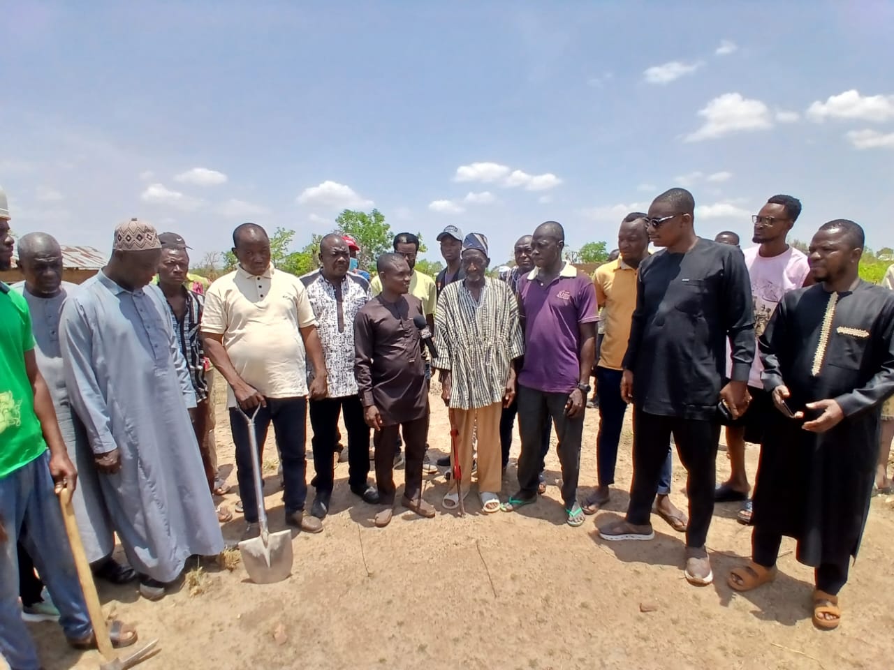DCE: Hon Adamu Sayibu, handovers site at danyoukura and dabilipuo for construction of Six-unit classroom block with teachers' quarters together with toilet facilities